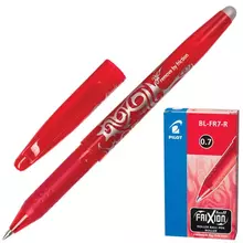 Ручка стираемая гелевая с грипом Pilot "Frixion", красная, корпус красный, узел 0,7 мм.