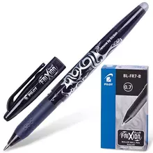 Ручка стираемая гелевая с грипом Pilot "Frixion", черная, корпус черный, узел 0,7 мм.