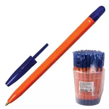 Ручка шариковая "111" синяя корпус оранжевый узел 12 мм.