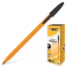Ручка шариковая Bic "Orange" черная корпус оранжевый узел 08 мм.