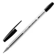 Ручка шариковая Brauberg "M-500 Classic" черная корпус прозрачный узел 07 мм.