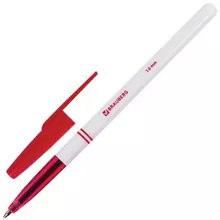 Ручка шариковая Brauberg "Офисная" красная корпус белый узел 1 мм.
