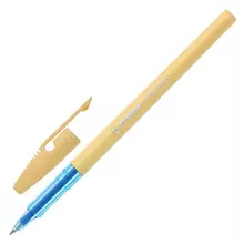 Ручка шариковая Stabilo "Liner Pastel" синяя корпус ванильный узел 07 мм.