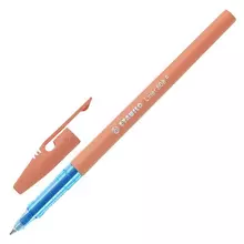 Ручка шариковая Stabilo "Liner Pastel" синяя корпус персиковый узел 07 мм.
