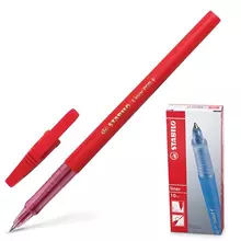 Ручка шариковая Stabilo "Liner" красная корпус красный узел 07 мм.