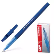 Ручка шариковая Stabilo "Liner" синяя корпус синий узел 07 мм.