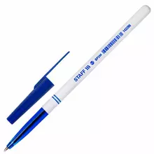 Ручка шариковая Staff "Basic BP-244" синяя корпус белый узел 07 мм.