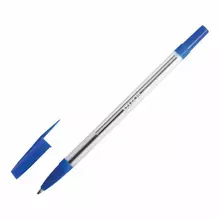 Ручка шариковая Staff "BP-03" синяя корпус прозрачный узел 1 мм.