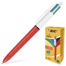 Ручка шариковая автоматическая Bic "4 Colours" 4 цвета (синий черный красный зеленый) узел 08 мм.