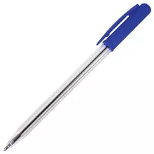 Ручка шариковая автоматическая Staff "Basic" BPR-243 синяя корпус прозрачный узел 08 мм.