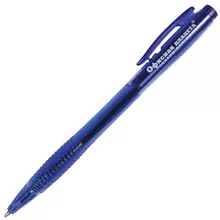 Ручка шариковая автоматическая Офисная планета синяя корпус тонированный узел 07 мм.