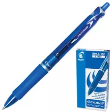 Ручка шариковая автоматическая с грипом Pilot "Acroball" синяя корпус тонированный синий узел 07 мм.