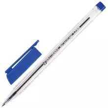 Ручка шариковая масляная Brauberg "Marine Classic" синяя трехгранная корпус прозрачный узел 07 мм.