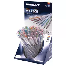Ручка шариковая масляная Pensan "My-Tech Colored" палитра ярких цветов ассорти 07 мм.