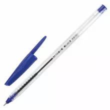 Ручка шариковая масляная Staff "Everyday" OBP-226 синяя корпус прозрачный игольчатый узел 07 мм.