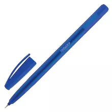 Ручка шариковая масляная в безопасном синем корпусе Пифагор синяя узел 07 мм.