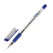 Ручка шариковая масляная с грипом Erich Krause "Ultra-30" синяя корпус прозрачный узел 07 мм.