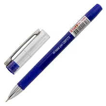 Ручка шариковая масляная с грипом Staff "Chrome" синяя корпус синий хромированные детали узел 07 мм. линия 035 мм.