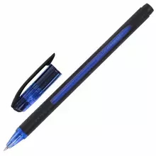 Ручка шариковая масляная с грипом UNI (Япония) "JetStream" синяя корпус синий узел 07 мм.
