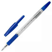 Ручка шариковая с грипом Erich Krause "R-301 Grip" синяя корпус прозрачный узел 1 мм.