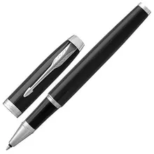 Ручка-роллер Parker "IM Core Black Lacquer CT" корпус черный глянцевый лак хромированные детали черная