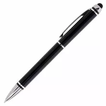 Ручка-стилус Sonnen для смартфонов/планшетов, синяя, корпус черный, серебристые детали, линия письма 1 мм.