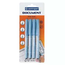 Ручки капиллярные (линеры) черные Centropen "Document" набор 4 шт. линия 01/03/05/07 мм.