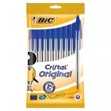 Ручки шариковые Bic "Cristal original" набор 10 шт. синие узел 1 мм.