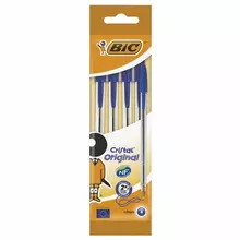 Ручки шариковые Bic набор 4 шт. "Cristal original" синие