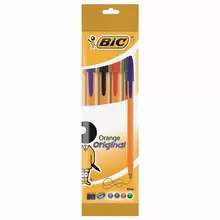 Ручки шариковые Bic набор 4 шт. "Orange original Fine" ассорти