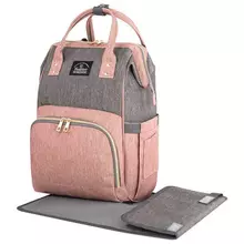 Рюкзак для мамы Brauberg MOMMY с ковриком крепления на коляску термокарманы серый/бордовый 40x26x17 см.