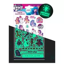 Светящиеся наклейки-тату переводные "My little pony 3" 11х20 см. Priority
