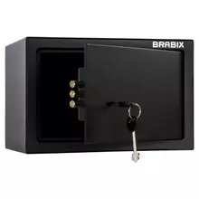 Сейф мебельный Brabix "SF-200KL" 200х310х200 мм. ключевой замок черный