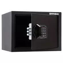 Сейф мебельный Brabix "SF-230EL", 230х310х250 мм. электронный замок, черный