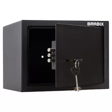 Сейф мебельный Brabix "SF-230KL", 230х310х250 мм. ключевой замок, черный
