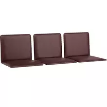 Сиденья для кресла "Терра", комплект 3 шт. кожзам коричневый, каркас серебристый