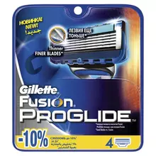 Сменные кассеты для бритья 4 шт. GILLETTE (Жиллет) "Fusion ProGlide" для мужчин