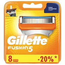 Сменные кассеты для бритья 8 шт. GILLETTE (Жиллет) "Fusion", для мужчин