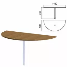 Стол приставной полукруг "Арго" 1460х730 мм. без опоры орех
