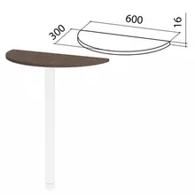 Стол приставной полукруг "Канц", 600х300х750 мм. без опоры, цвет венге