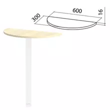 Стол приставной полукруг "Канц", 600х300х750 мм. без опоры, цвет дуб молочный