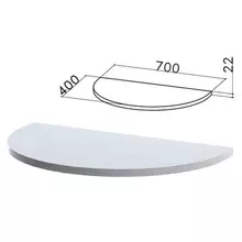 Стол приставной полукруг "Монолит", 700х400х750 мм. без опоры (640137) цвет серый