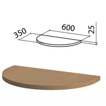 Стол приставной полукруг "Этюд", 600х350х750 мм. без опоры, орех