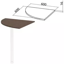 Стол приставной угловой "Канц", 600х600х750 мм. без опоры, цвет венге