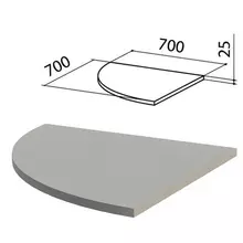 Стол приставной угловой "Этюд" 700х700х750 мм. без опоры серый