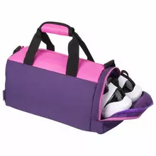 Сумка спортивная Юнландия с отделением для обуви, 40х22х20 см. фиолетовый/розовый