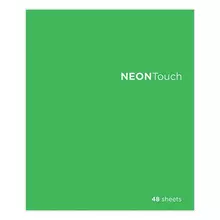 Тетрадь А5 48 л. ПЗБМ скоба клетка Soft Touch выборочный лак флуоресцент НеонТач (зеленая)