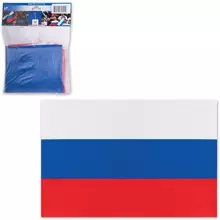 Флаг России 90х135 см. карман под древко упаковка с европодвесом
