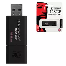 Флеш-диск 128 GB Kingston DataTraveler 100 G3 USB 3.0 черный