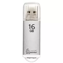 Флеш-диск 16 GB Smartbuy V-Cut USB 2.0 металлический корпус серебристый